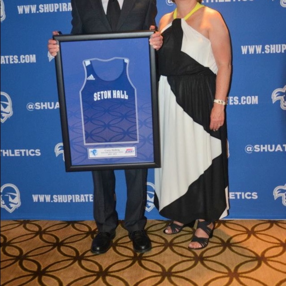 Black/white tea-length dress